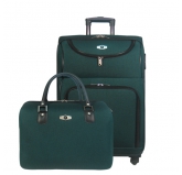 Набор: чемодан + сумочка Borgo Antico. 6088 green 23.5/16"